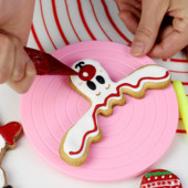 14 cm mini DIY kūkas rotācijas galds no plastmasas Fondant cepumu grozāmā rotējošā platforma, apaļa cepumu statīvs, rotējošs virtuves instruments