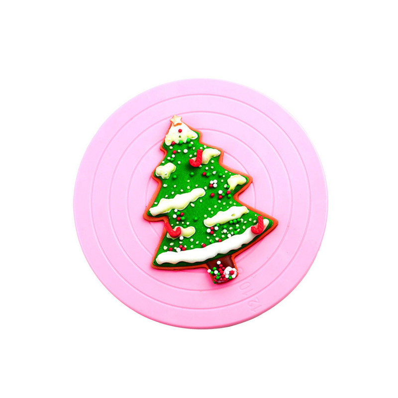 14 cm mini DIY kūkas rotācijas galds no plastmasas Fondant cepumu grozāmā rotējošā platforma, apaļa cepumu statīvs, rotējošs virtuves instruments