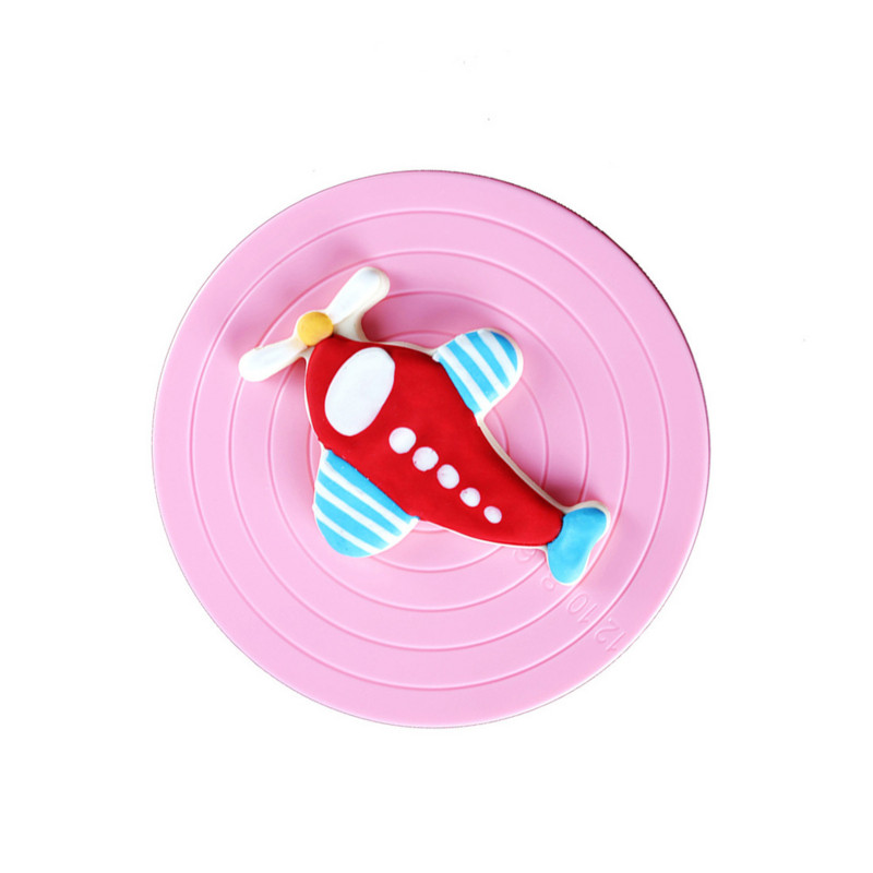 14 cm mini DIY kūkas rotācijas galds no plastmasas Fondant cepumu grozāmā rotējošā platforma, apaļa cepumu statīvs, rotējošs virtuves instruments