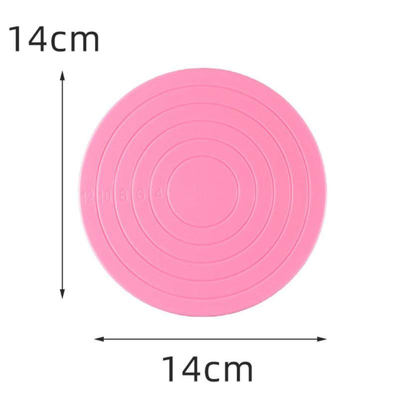 14 cm mini DIY kūkas rotācijas galds no plastmasas Fondant cepumu grozāmā rotējošā platforma, apaļa cepumu statīvs, rotējošs virtuves instruments