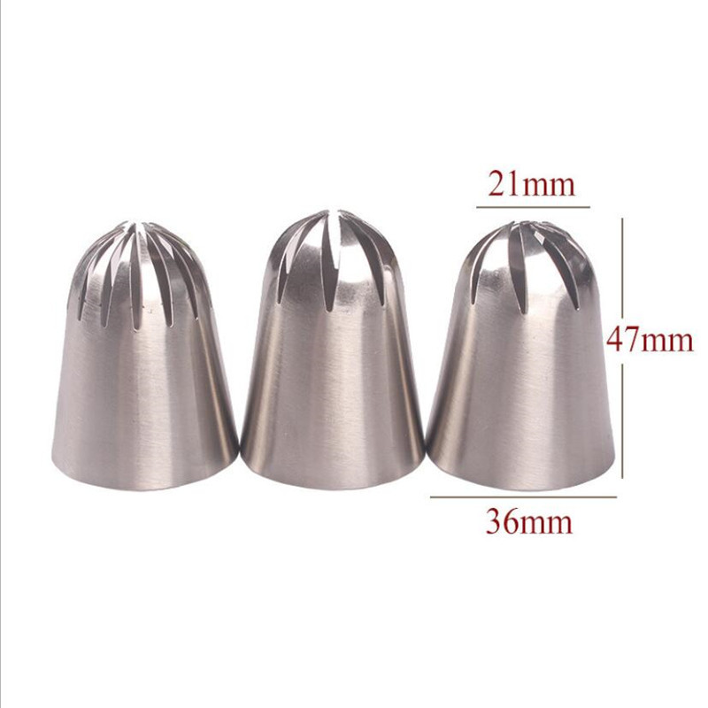 3 kom velike ruže za kremu za tortu, ruske mlaznice, listovi, vrhovi za glazuru od nehrđajućeg čelika, set spojnica, alati za pečenje kolačića