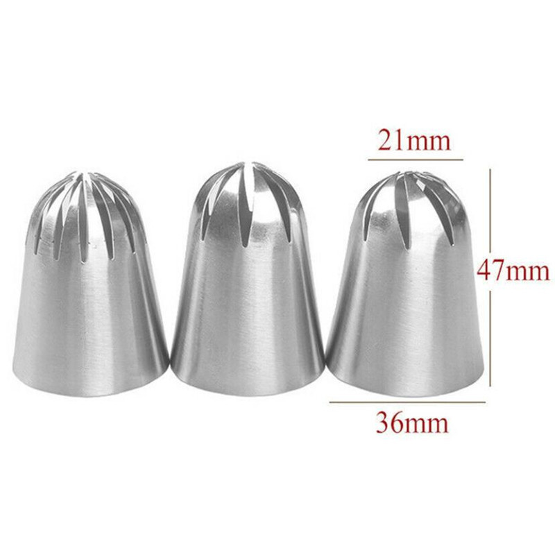 3 kom velike ruže za kremu za tortu, ruske mlaznice, listovi, vrhovi za glazuru od nehrđajućeg čelika, set spojnica, alati za pečenje kolačića