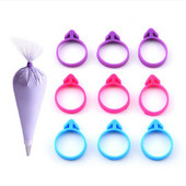 10 gabali Silikona apledojuma maisiņu saites Fiksēti gredzeni DIY Atkārtoti lietojami cauruļvadi Dekorēšanas maisiņš Gumijas lentes Sasaistes Bez noplūdēm Konditorejas rīks