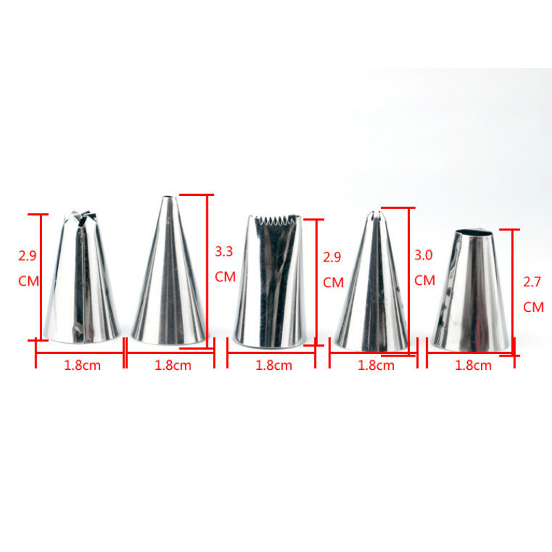 Ukrašavanje torti 10/24/48kom/set Mlaznice za cjevovode za glazuru od nehrđajućeg čelika dobre kvalitete Set savjeta za slastičarstvo Alati za pečenje torti Pribor