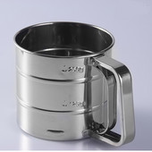 Ръчно сито за брашно, полуавтоматично, домашна кухня, цедка за пудра захар, чаша, мрежа от неръждаема стомана, инструмент за печене