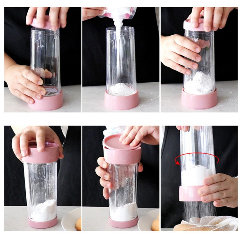 Kreatív rozsdamentes acél lisztszitáló kézi kézi lisztpor porcukor szitáló csésze konyhai otthoni sütéshez tészta