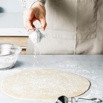 Flour Sifter Fine Mesh Φιλικό προς το περιβάλλον από ανοξείδωτο χάλυβα Baker Ράβδος σκόνης Αναδευτήρα ζάχαρης για το σπίτι Αξεσουάρ ψησίματος Εργαλείο κουζίνας