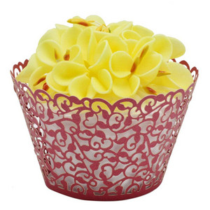 LMETJMA 20vnt./rinkinys Keksiukas 7 Spalvoti torto puodeliai Popieriniai Little Vine Lace Cupcake Muffin Dėkliukai vestuvių vakarėliui Gimtadieniui KC0109