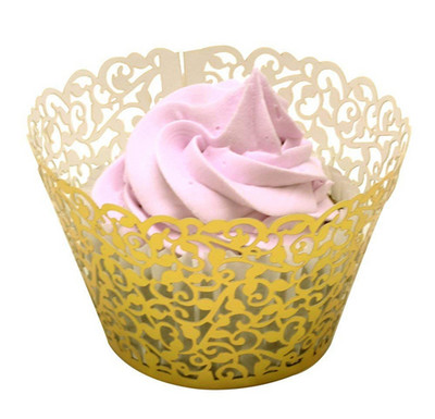 LMETJMA 20vnt./rinkinys Keksiukas 7 Spalvoti torto puodeliai Popieriniai Little Vine Lace Cupcake Muffin Dėkliukai vestuvių vakarėliui Gimtadieniui KC0109