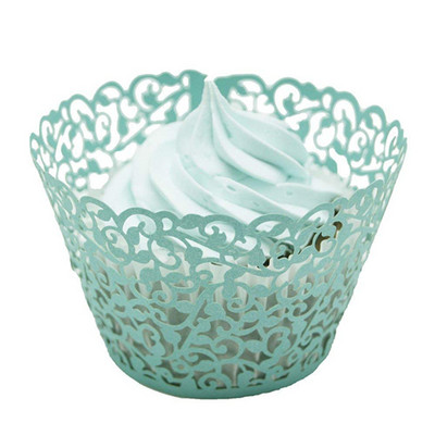 LMETJMA 20vnt./rinkinys Keksiukas 7 Spalvoti torto puodeliai Popieriniai Little Vine Lace Cupcake Muffin Dėkliukai vestuvių vakarėliui Gimtadieniui KC0109