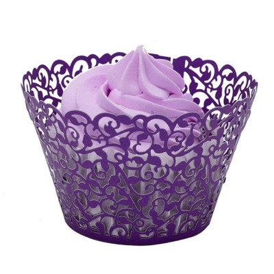 LMETJMA 20vnt./rinkinys Keksiukas 7 Spalvoti torto puodeliai Popieriniai Little Vine Lace Cupcake Muffin Dėkliukai vestuvių vakarėliui Gimtadieniui KC0109