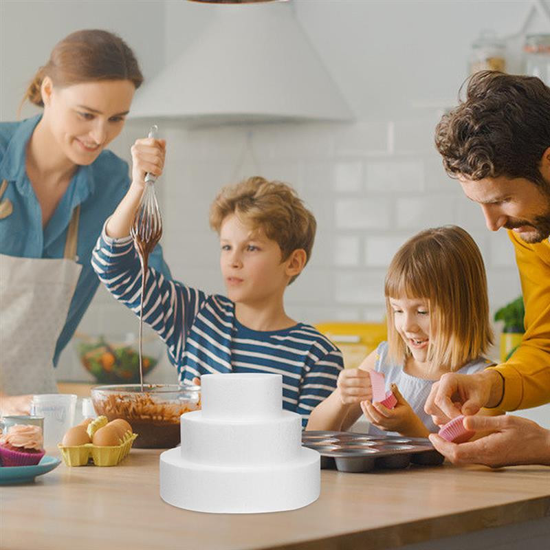 4 vnt. putplasčio pyrago embrionų modelis, rinkantis netikrus pyragus Daugiafunkciniai tortų manekenai Daugkartinio naudojimo tortų modeliai torto dekoro vakarėlio priedai