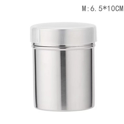 Nerūsējošā tērauda kafijas šokolādes kratītājs pūdercukura miltu smalka tīkla smidzinātājs cepšanai ar vāku