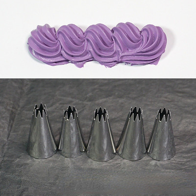 Sprauslas Konditorejas izstrādājumu dekorēšanas padomi Kūku kēksu dekorēšanas rīks 6/10 gab./komplekts Kāzu krievu sprauslas konditorejas izstrādājumu kārtainās svārki glazūras caurules