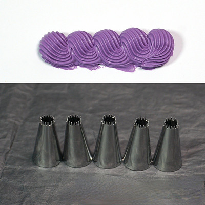 Sprauslas Konditorejas izstrādājumu dekorēšanas padomi Kūku kēksu dekorēšanas rīks 6/10 gab./komplekts Kāzu krievu sprauslas konditorejas izstrādājumu kārtainās svārki glazūras caurules