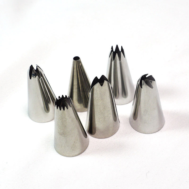 Sprauslas Konditorejas izstrādājumu dekorēšanas padomi Kūku kēksu dekorēšanas rīks 6/10 gab./komplekts Kāzu krievu sprauslas konditorejas izstrādājumu kārtainās svārki glazūras caurules