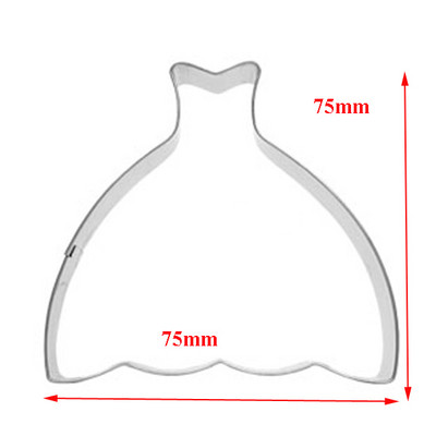 Vestuvinės suknelės metalas sausainių pjaustyklė princesė suknelė sausainių forma Fondant pyrago cukraus amatų dekoravimo priemonė kepiniams duonos forma