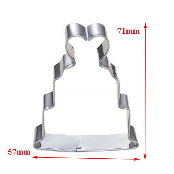 Vestuvinės suknelės metalas sausainių pjaustyklė princesė suknelė sausainių forma Fondant pyrago cukraus amatų dekoravimo priemonė kepiniams duonos forma