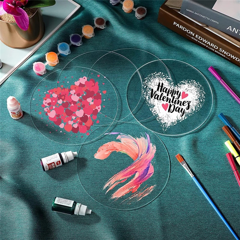 4/6/8/10 colių apvalūs akriliniai tortų diskai. Daugkartinio naudojimo akrilo tortų lentos Disko pagrindas tortams apipjaustyti dekoravimo reikmenys