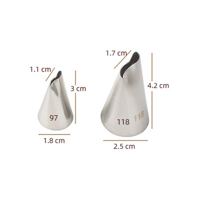 #97 #118 Lilijas ziedi konditorejas izstrādājumu sprauslas Kūkas dekorēšanas rīki Ziedu glazūra cauruļvadu uzgalis Krēms Kēksu padomi Cepšanas piederumi