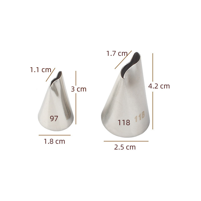 #97 #118 Lilijas ziedi konditorejas izstrādājumu sprauslas Kūkas dekorēšanas rīki Ziedu glazūra cauruļvadu uzgalis Krēms Kēksu padomi Cepšanas piederumi