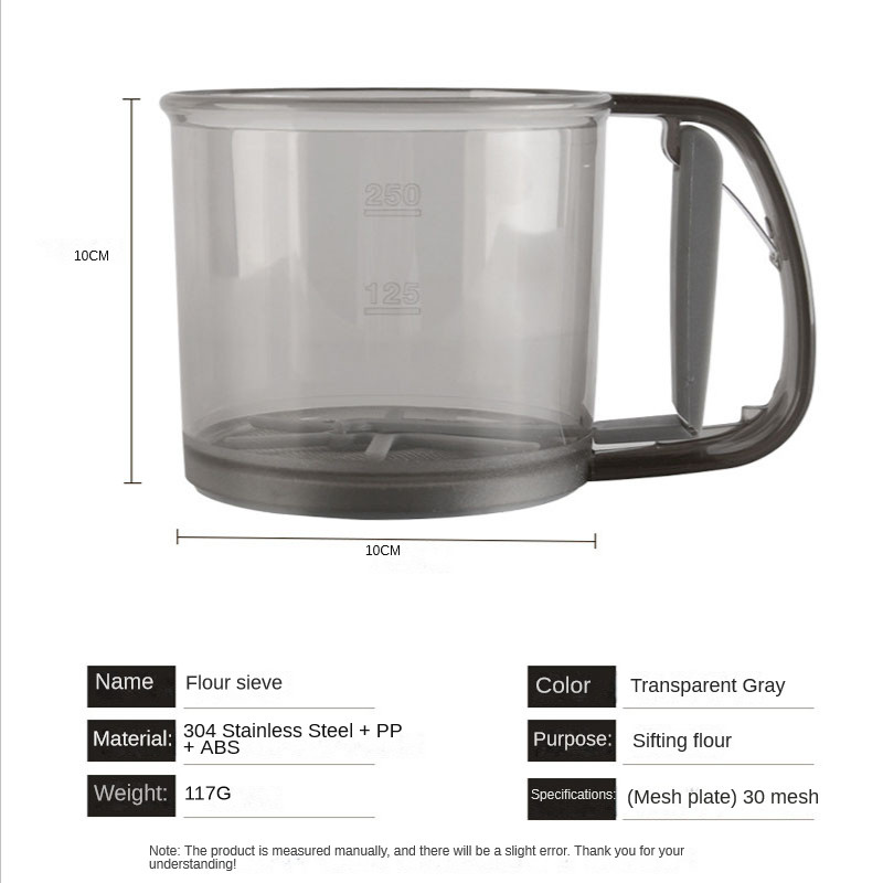 Miltu sieta glāze pulvera sieta sieta virtuves sīkrīks kūkām Rokā turams cukura sieta siets cepšanas siets sietiņš cepšanas rīki