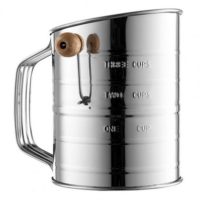 Miltų sietelis rankinis rankinis sietelis, nerūdijančio plieno neslystantis miltų sietelis, lygaus tinklelio miltų sietelis kepyklos įrankis