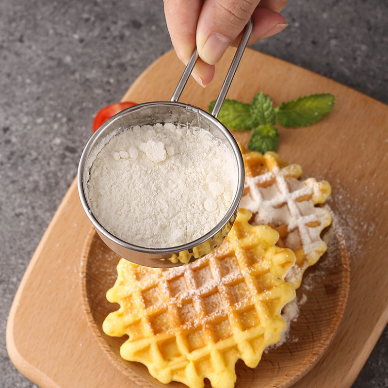 WePick Baking 40 tinklelio smulkaus tinklelio miltų sietelio cukraus pudros kakavos matcha rankinis nerūdijančio plieno miltų sieto filtras