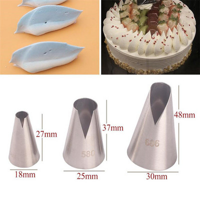 2-13db Orosz tulipán jegesedés csövek fúvókák rozsdamentes acél virágkrém tészta hegyek fúvókák zacskó Cupcake torta díszítő eszközök