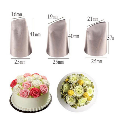 2-13db Orosz tulipán jegesedés csövek fúvókák rozsdamentes acél virágkrém tészta hegyek fúvókák zacskó Cupcake torta díszítő eszközök