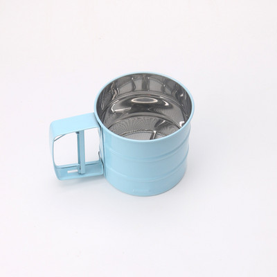 Nerūsējošā tērauda sieta kauss rokas miltu kratītājs pūdercukura cepšanas rīks kūkas piederumi kakao pulvera sieta sietiņš cepšanas rīks