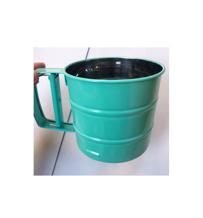 Nerūsējošā tērauda sieta kauss rokas miltu kratītājs pūdercukura cepšanas rīks kūkas piederumi kakao pulvera sieta sietiņš cepšanas rīks