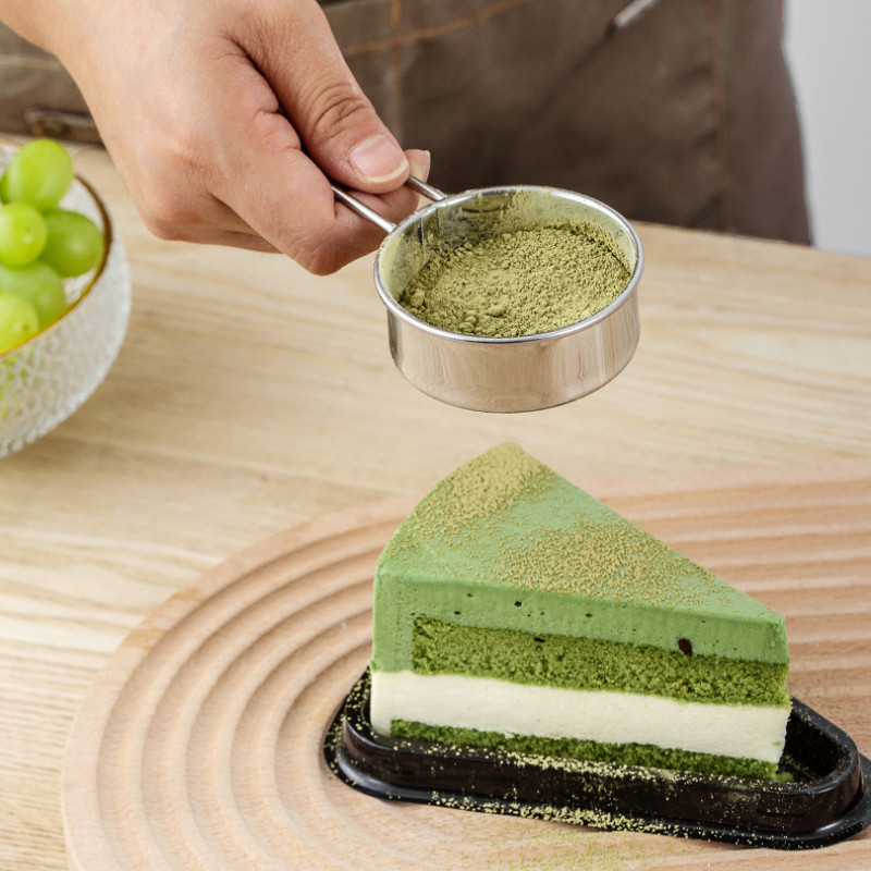 304 rozsdamentes acél kézi mini lisztszita cukorpor szita kakaópor adagoló sütő háztartási hálós szita