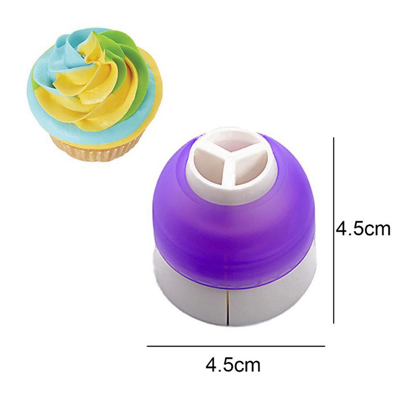Pungă pentru glazură în 3 culori, instrument de conversie a duzei, cremă, pungă de patiserie, decorare pentru prăjituri cu fondant.