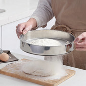 Kuhinjsko sitno mrežasto sito za brašno Profesionalno okruglo sito od nehrđajućeg čelika Cjedilo za brašno Najbolje za kuhinju Pečenje čajnog kolača