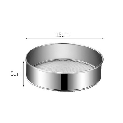 Kuhinjsko sitno mrežasto sito za brašno Profesionalno okruglo sito od nehrđajućeg čelika Cjedilo za brašno Najbolje za kuhinju Pečenje čajnog kolača