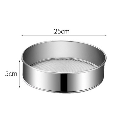Kuhinjsko sitno mrežasto sito za brašno Profesionalno okruglo sito od nehrđajućeg čelika Cjedilo za brašno Najbolje za kuhinju Pečenje čajnog kolača