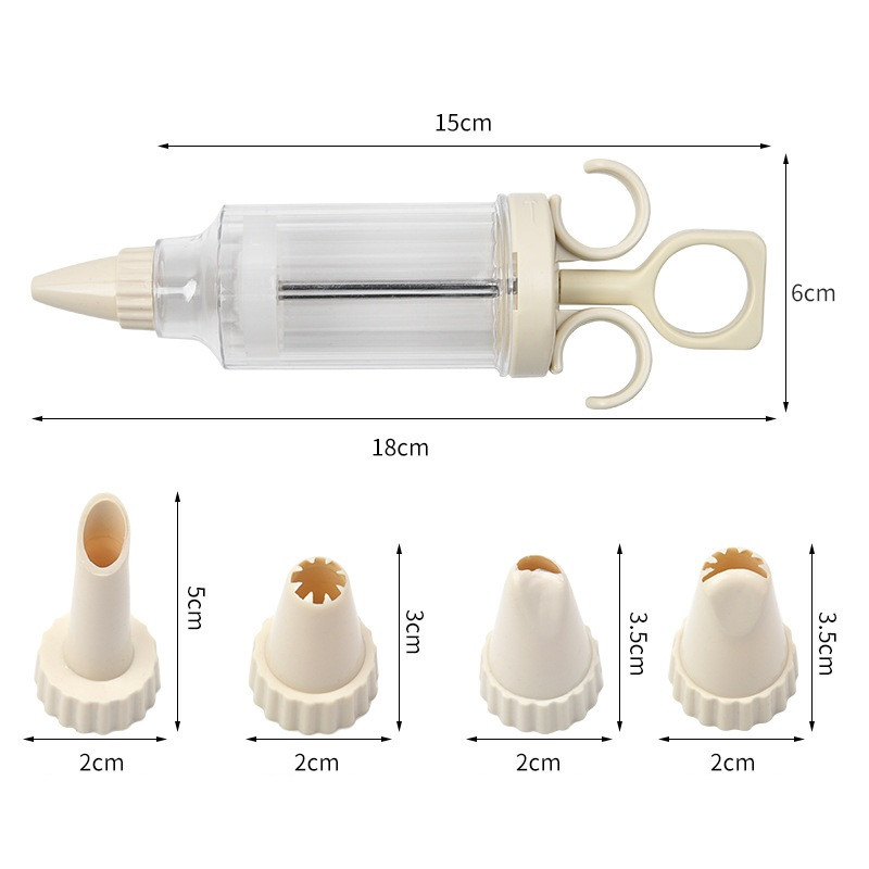 Konditorejas izstrādājumu cepumu padomi Konditorejas sprauslas Plastmasas krējuma sprausla Krējuma pistole DIY konditorejas izstrādājumu šļirce ekstrūderis virtuves sīkrīki