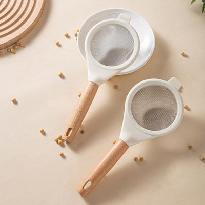 Scurta lingura Orificiu uniform Plasă fină Cârlig dublu Sită manuală pentru făină Zahăr Cafea Filtru de plasă portabil Aprovizionare pentru bucătărie