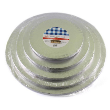 Στρογγυλοί κύκλοι σανίδας κέικ σε σχήμα επαναχρησιμοποιήσιμης πιατέλας για κέικ Δίσκος βάσης για κέικ από κυματοειδές χαρτόνι Προμήθειες διακόσμησης κέικ