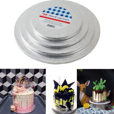 Кръгла дъска за торта Оформени кръгове Плата за торта за многократна употреба Поднос за основа Торта Гофриран картон Консумативи за декорация на торти