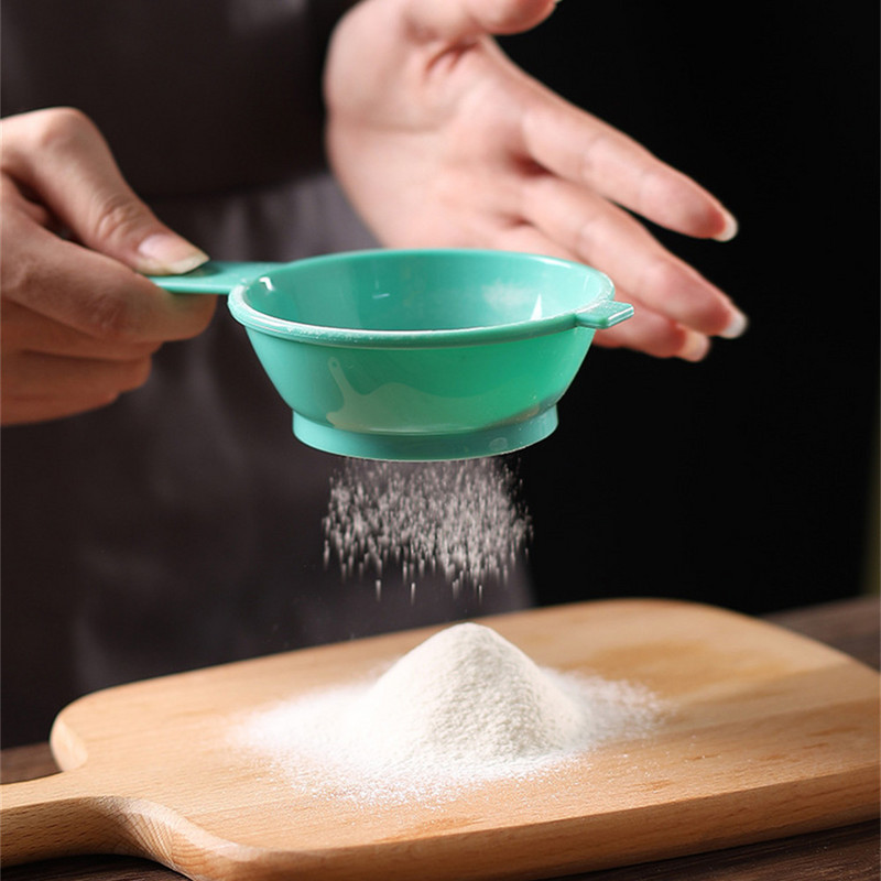 Miltų sijotuvas kepimo tinklelis Sifter Buitinis rankinis cukraus miltelių sijotuvas matavimo filtras arbatos sijotuvas kepimo įrankis