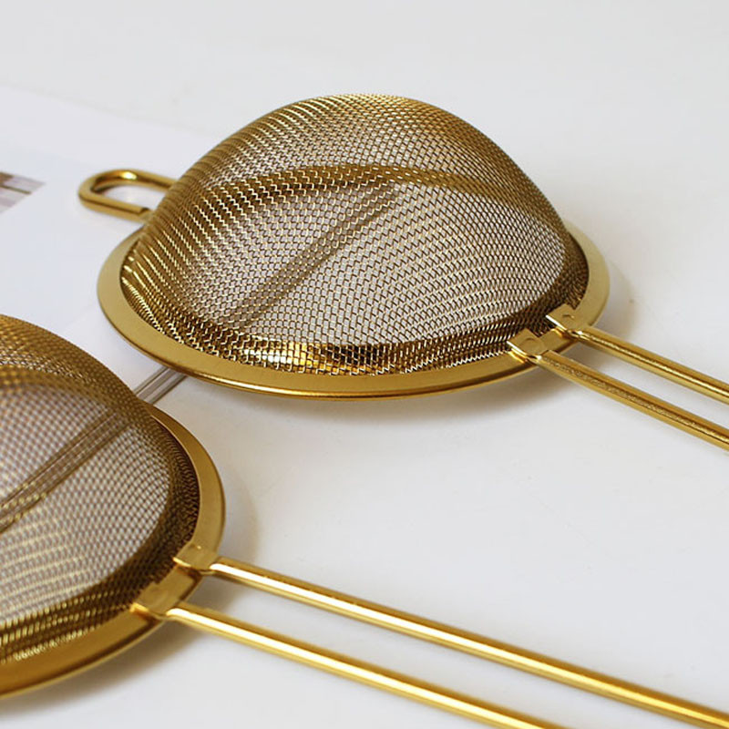 Konyhai rozsdamentes acél 8 cm-es lisztszita lisztszűrő szitapor kézi teaolajszűrő hálószűrő szita sütőeszközök