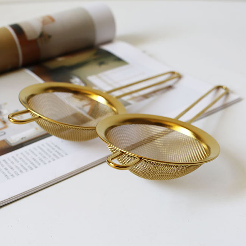 Konyhai rozsdamentes acél 8 cm-es lisztszita lisztszűrő szitapor kézi teaolajszűrő hálószűrő szita sütőeszközök