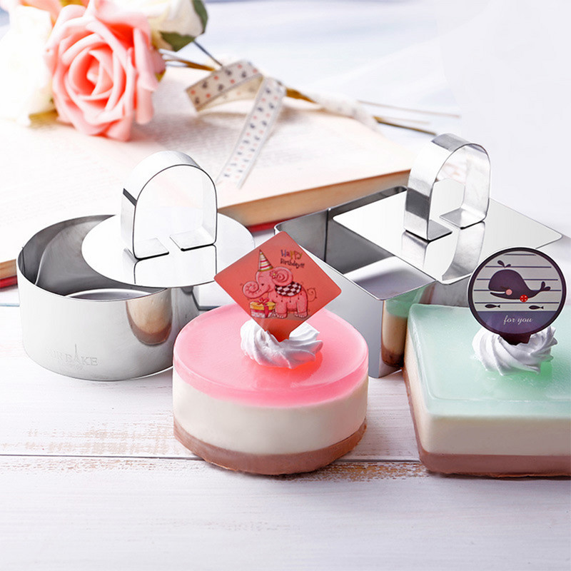 Inel de prăjitură din oțel inoxidabil pentru mousse pentru prăjituri Instrument pentru sushi Onigiri cu placă de împingere Formă antiaderență cu bile de orez Instrument pentru prăjituri pentru sushi