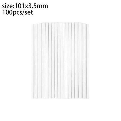 100 vnt. 8/10/15/20 cm balto popieriaus kieto šerdies ledinukų lazdelės šokoladiniams saldainių lazdelės Cake Pop lazdelės "pasidaryk pats" kepimo reikmenys