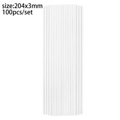 100 vnt. 8/10/15/20 cm balto popieriaus kieto šerdies ledinukų lazdelės šokoladiniams saldainių lazdelės Cake Pop lazdelės "pasidaryk pats" kepimo reikmenys