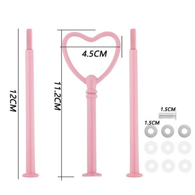 1 rinkinio torto lėkščių stovai, daugialypiai 2/3 pakopų lėkštės rankenos tvirtinimo aparatūros strypo įrankis torto lėkštės stovas Vestuvių gimtadienio tortų stovas