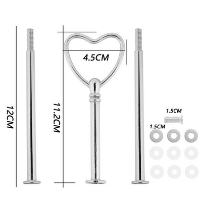 1 rinkinio torto lėkščių stovai, daugialypiai 2/3 pakopų lėkštės rankenos tvirtinimo aparatūros strypo įrankis torto lėkštės stovas Vestuvių gimtadienio tortų stovas