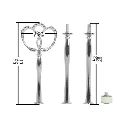 1 rinkinio torto lėkščių stovai, daugialypiai 2/3 pakopų lėkštės rankenos tvirtinimo aparatūros strypo įrankis torto lėkštės stovas Vestuvių gimtadienio tortų stovas